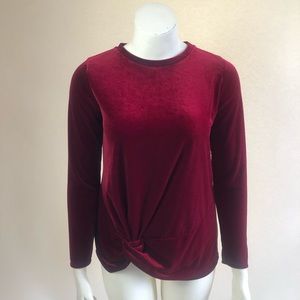 📦 MOVING SALE: HALOGEN Front Twist Velvet Long Sleeve Top (Bundle 5 for $30)